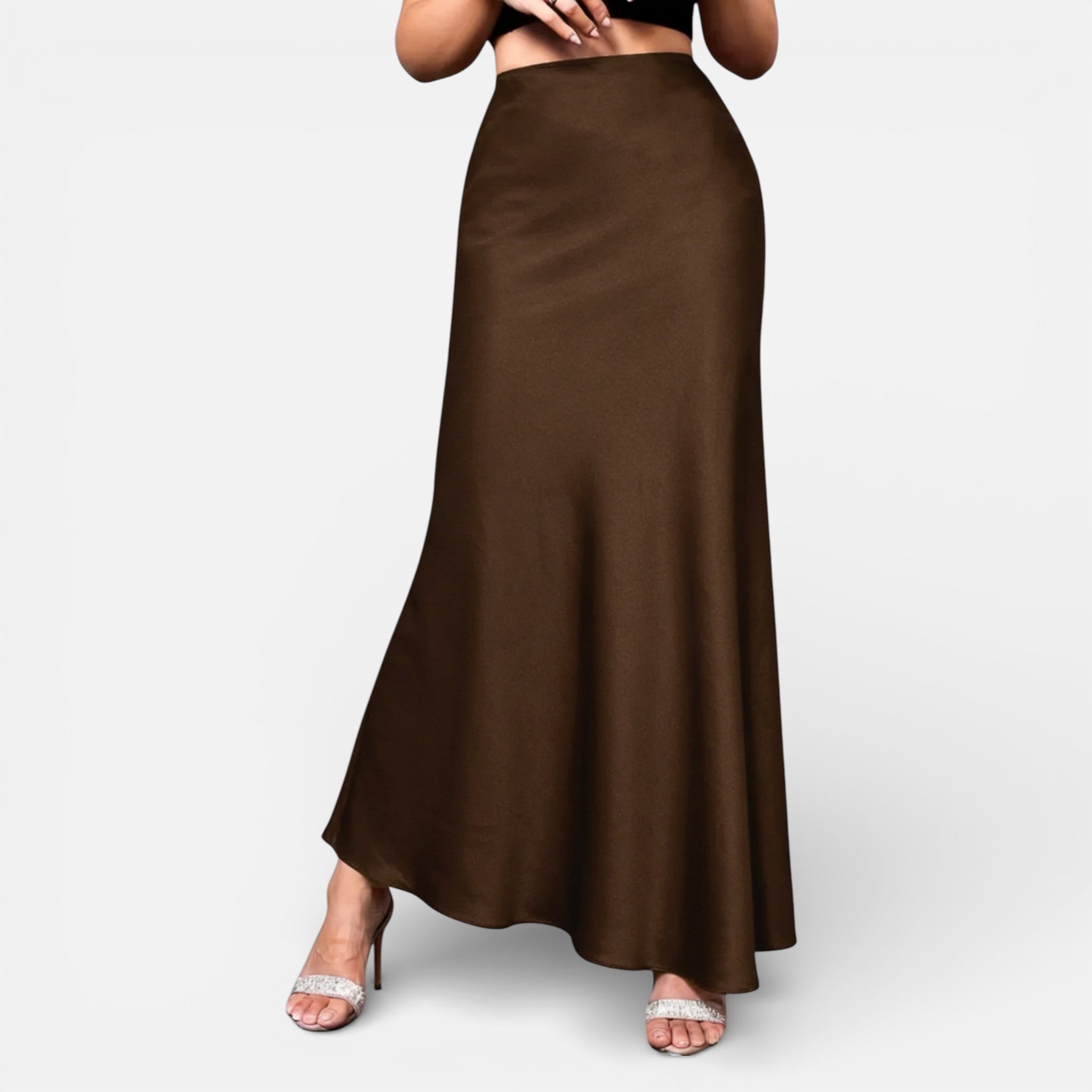 Amvanto | Women’s Elegant Long Satin Skirt