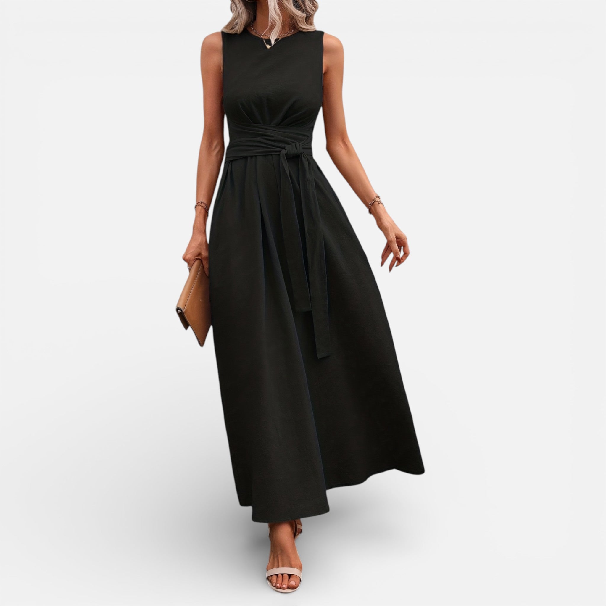 Amvanto | Women’s Elegant Sleeveless Midi Dress