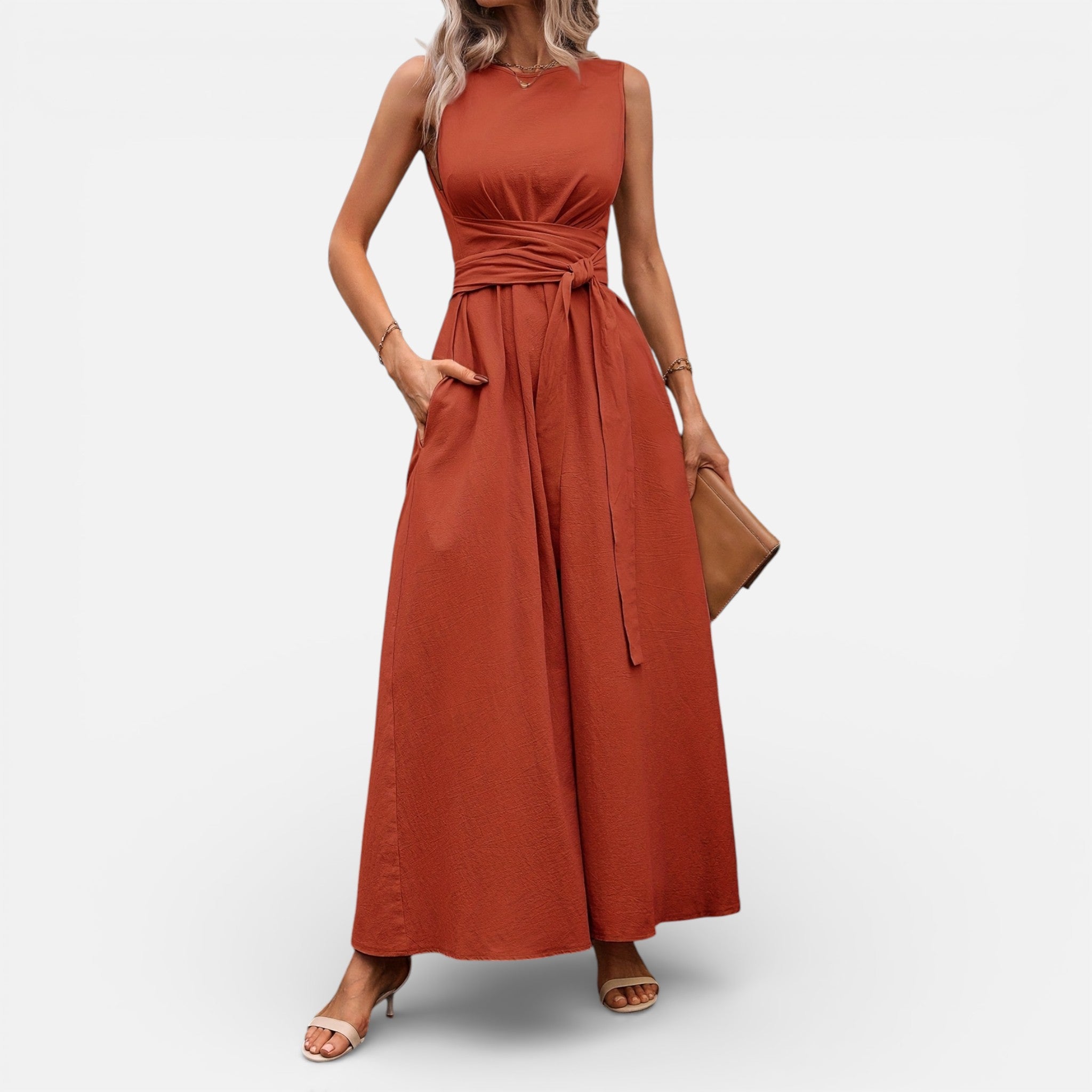 Amvanto | Women’s Elegant Sleeveless Midi Dress