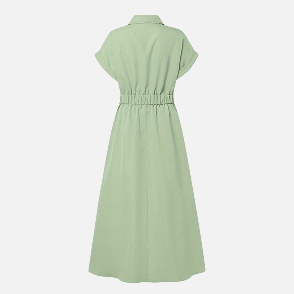 Amvanto | Women’s Button-Front Shirt Dress with Lapel Collar
