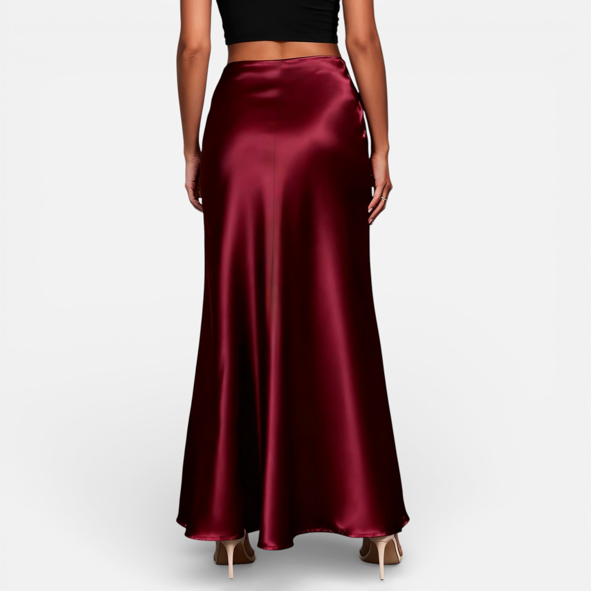 Amvanto | Women’s Elegant Long Satin Skirt