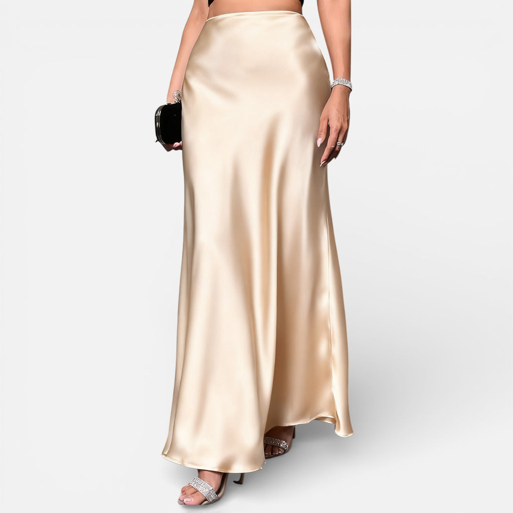 Amvanto | Women’s Elegant Long Satin Skirt