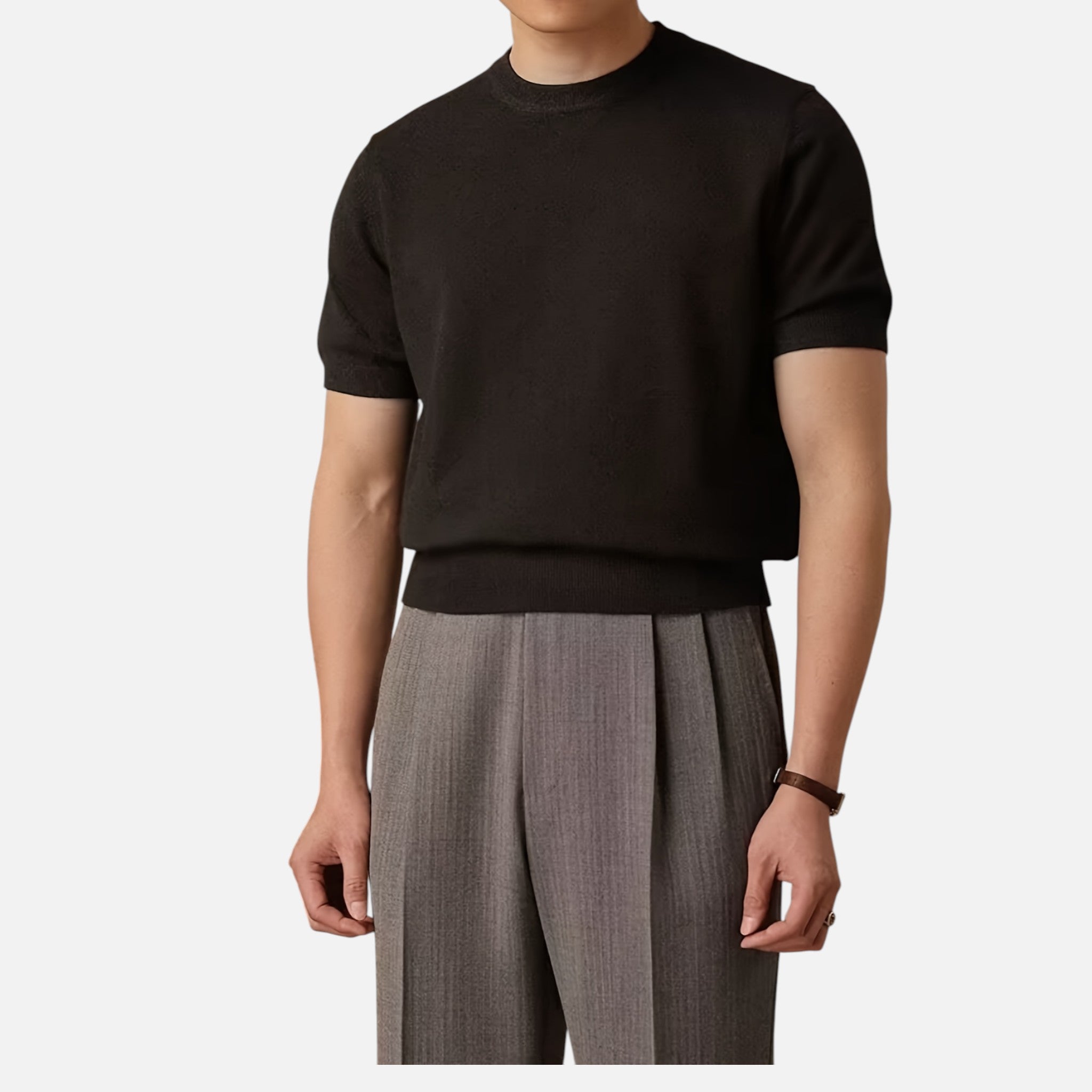 Amvanto | Men’s Lightweight Round-Neck Knit Tee