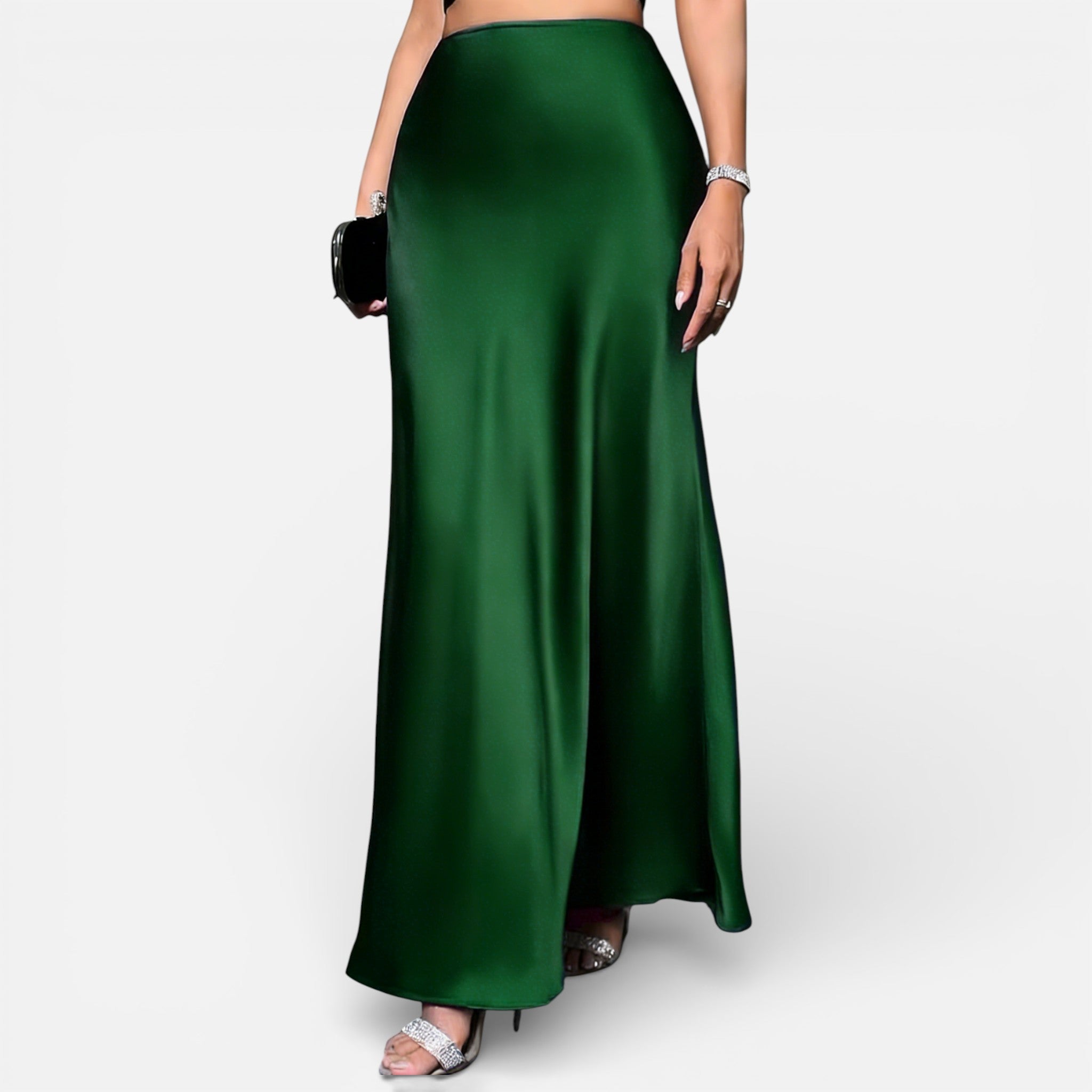 Amvanto | Women’s Elegant Long Satin Skirt