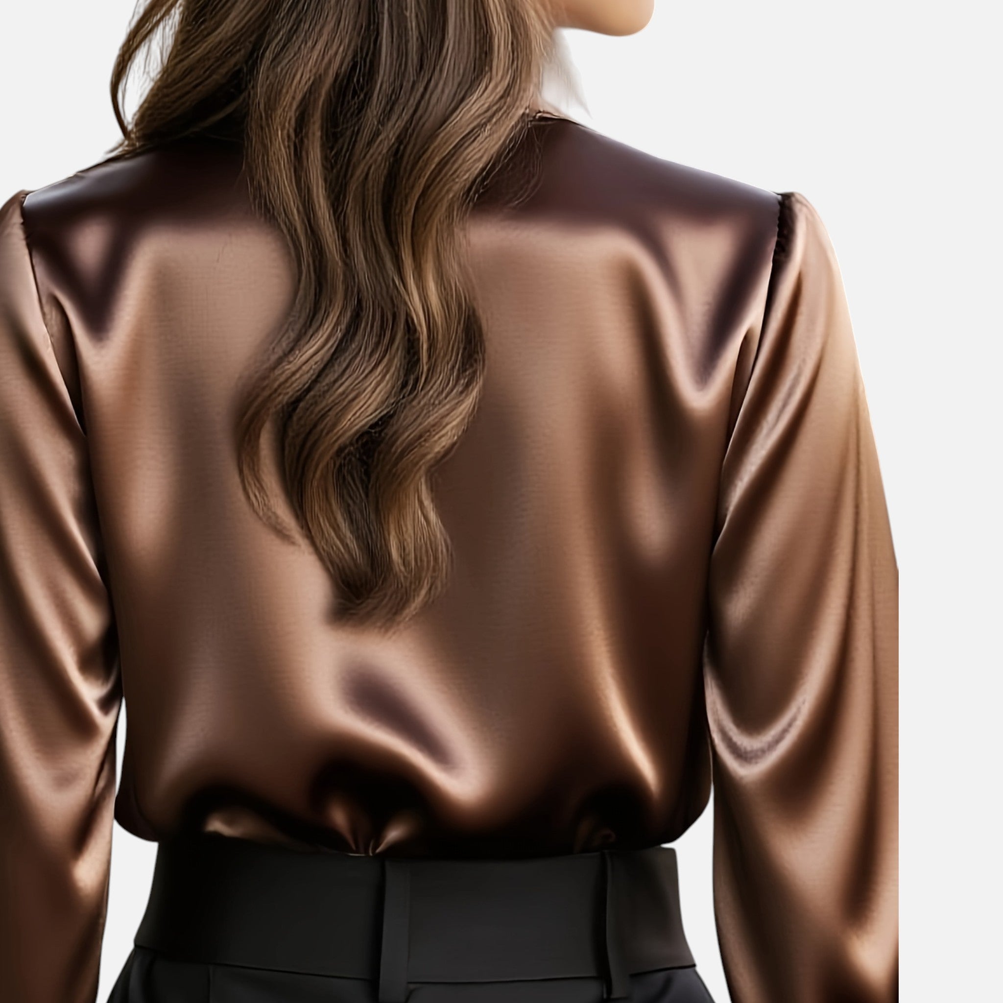 Amvanto | Women’s Elegant Satin Button Blouse