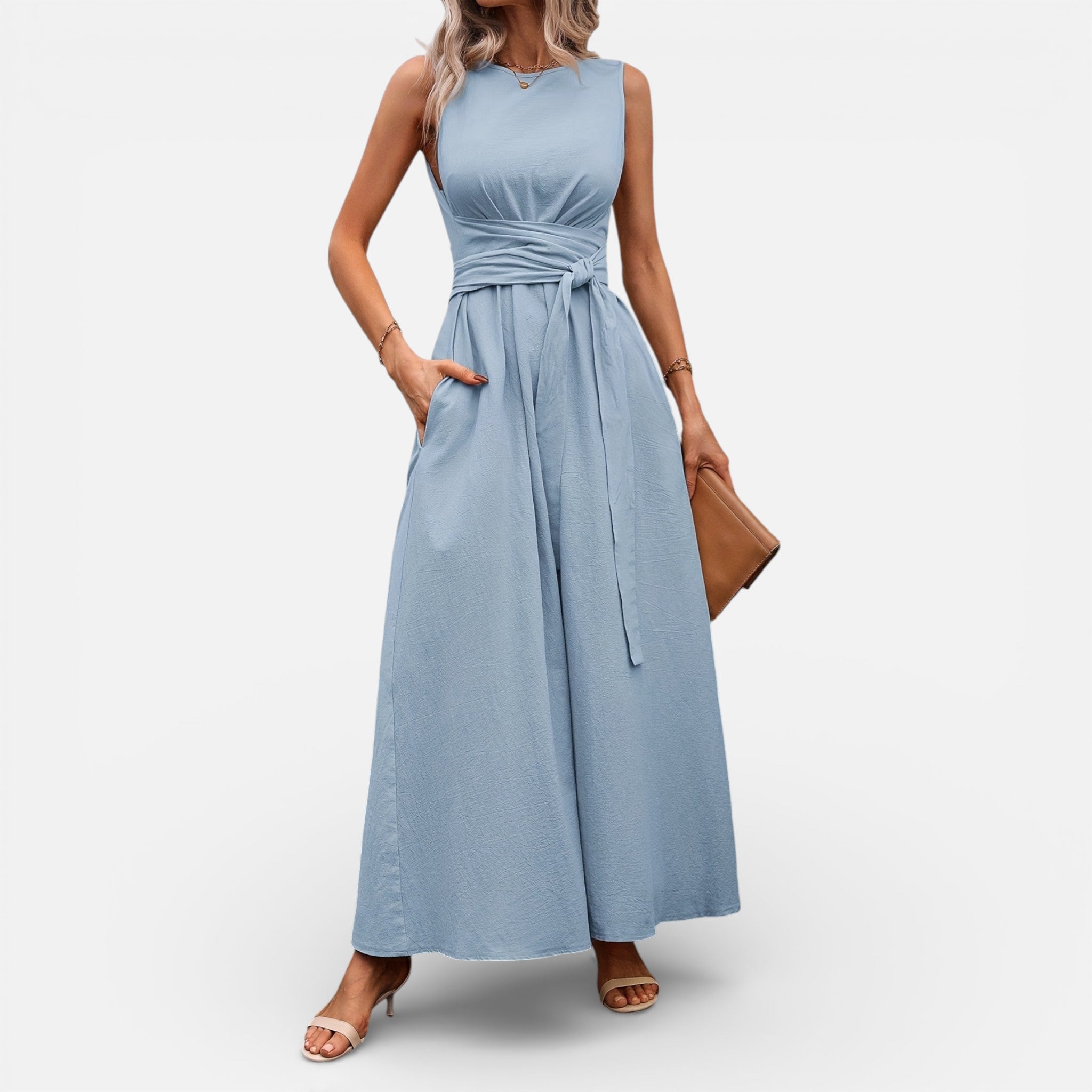 Amvanto | Women’s Elegant Sleeveless Midi Dress