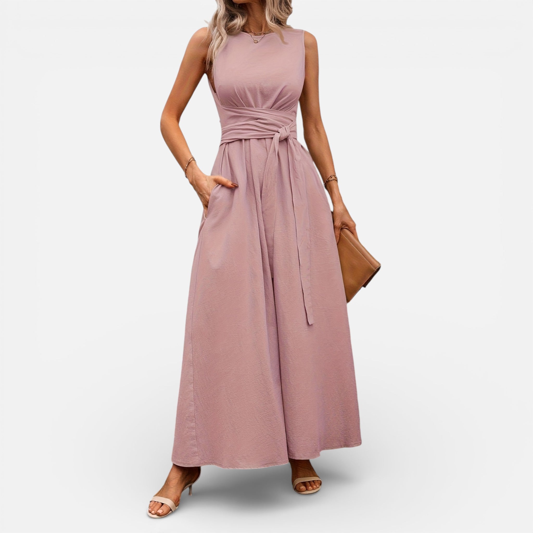 Amvanto | Women’s Elegant Sleeveless Midi Dress