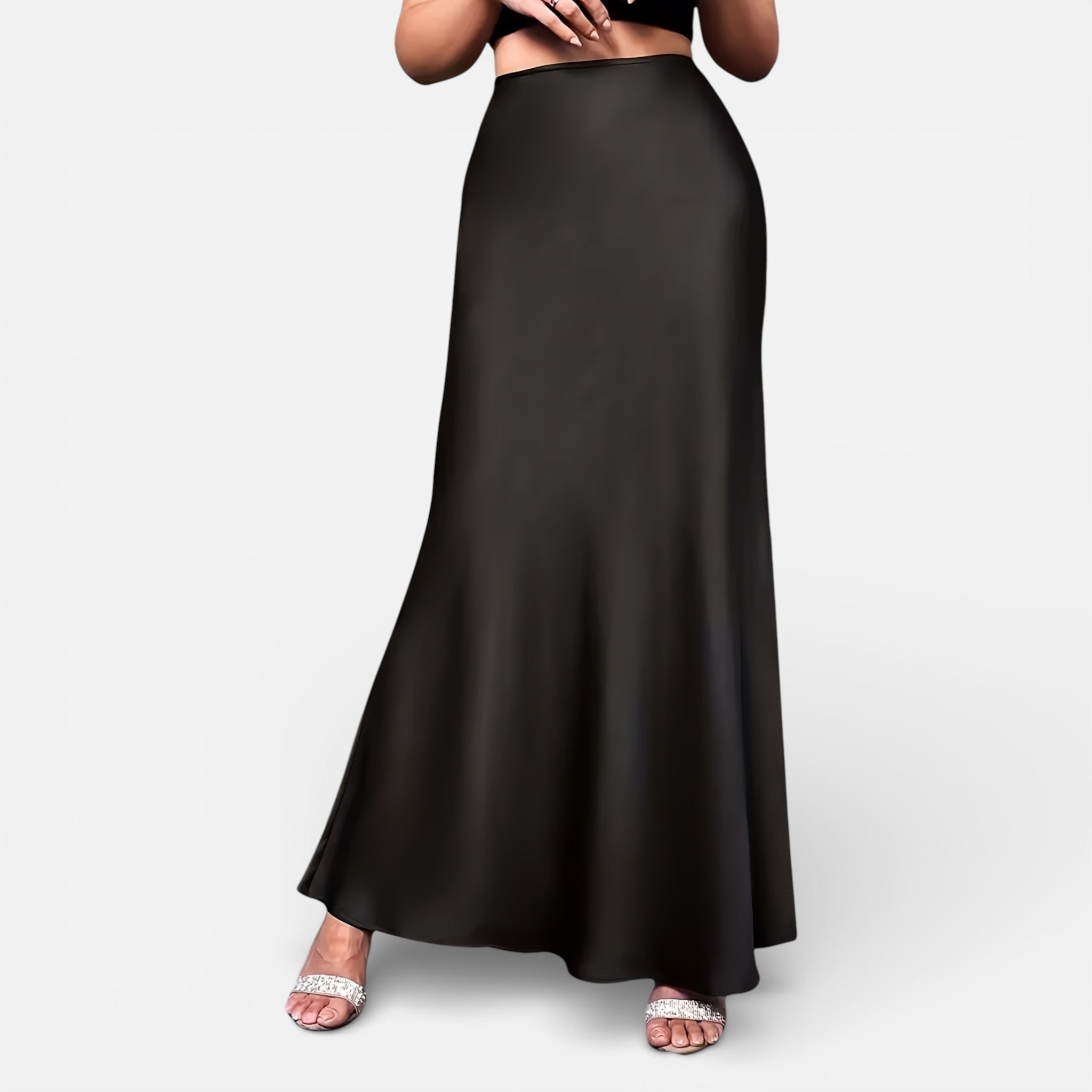 Amvanto | Women’s Elegant Long Satin Skirt