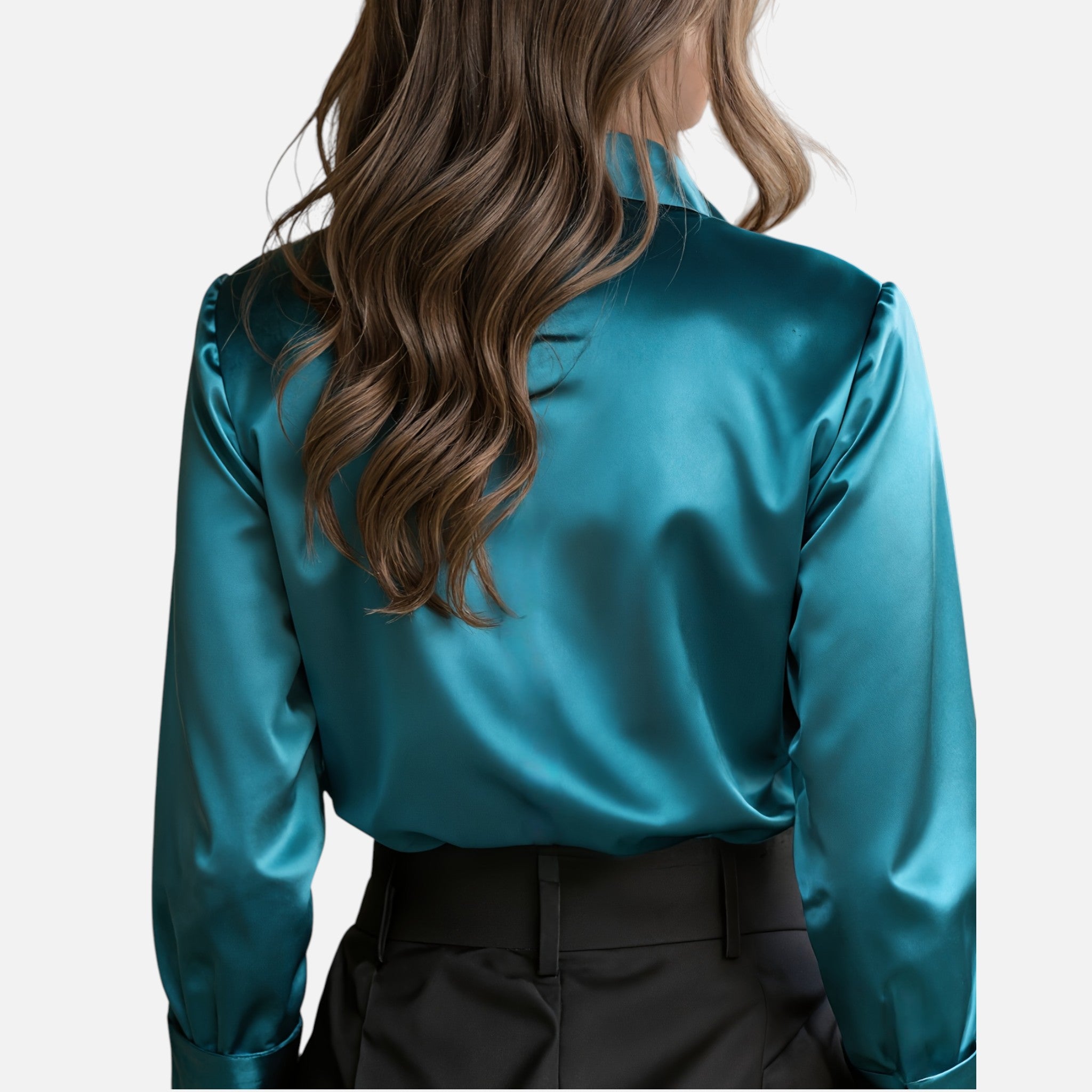 Amvanto | Women’s Elegant Satin Button Blouse