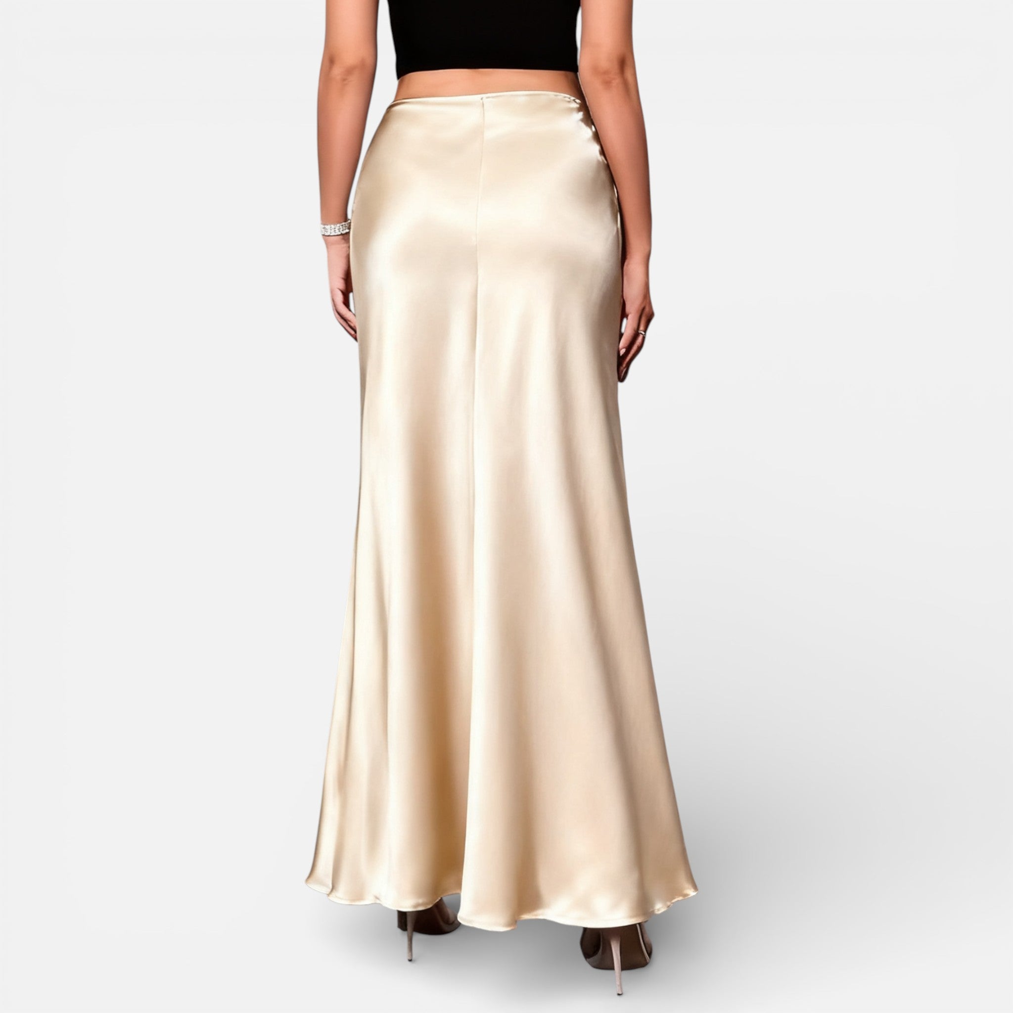 Amvanto | Women’s Elegant Long Satin Skirt
