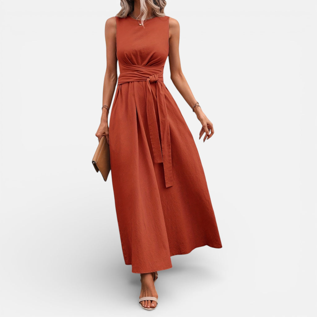 Amvanto | Women’s Elegant Sleeveless Midi Dress
