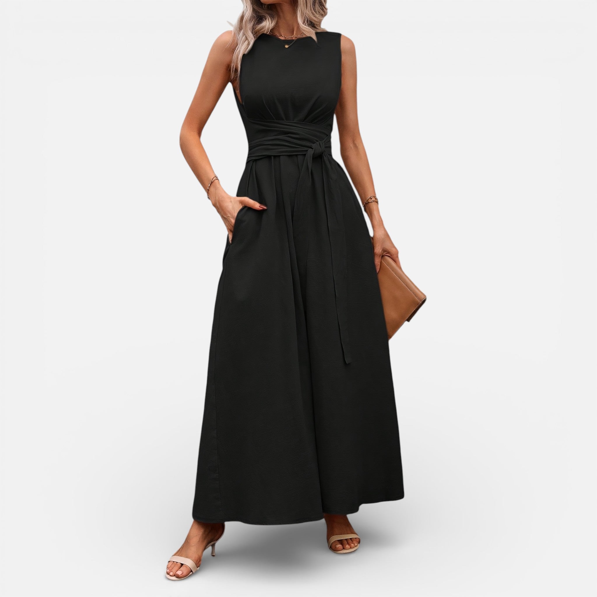 Amvanto | Women’s Elegant Sleeveless Midi Dress
