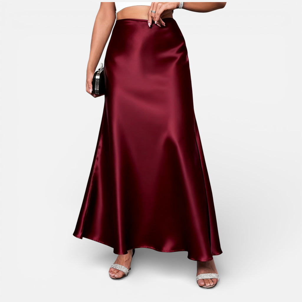 Amvanto | Women’s Elegant Long Satin Skirt