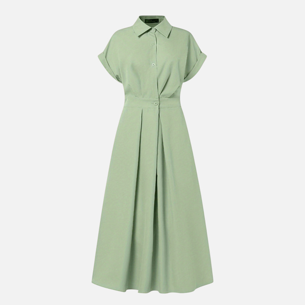 Amvanto | Women’s Button-Front Shirt Dress with Lapel Collar