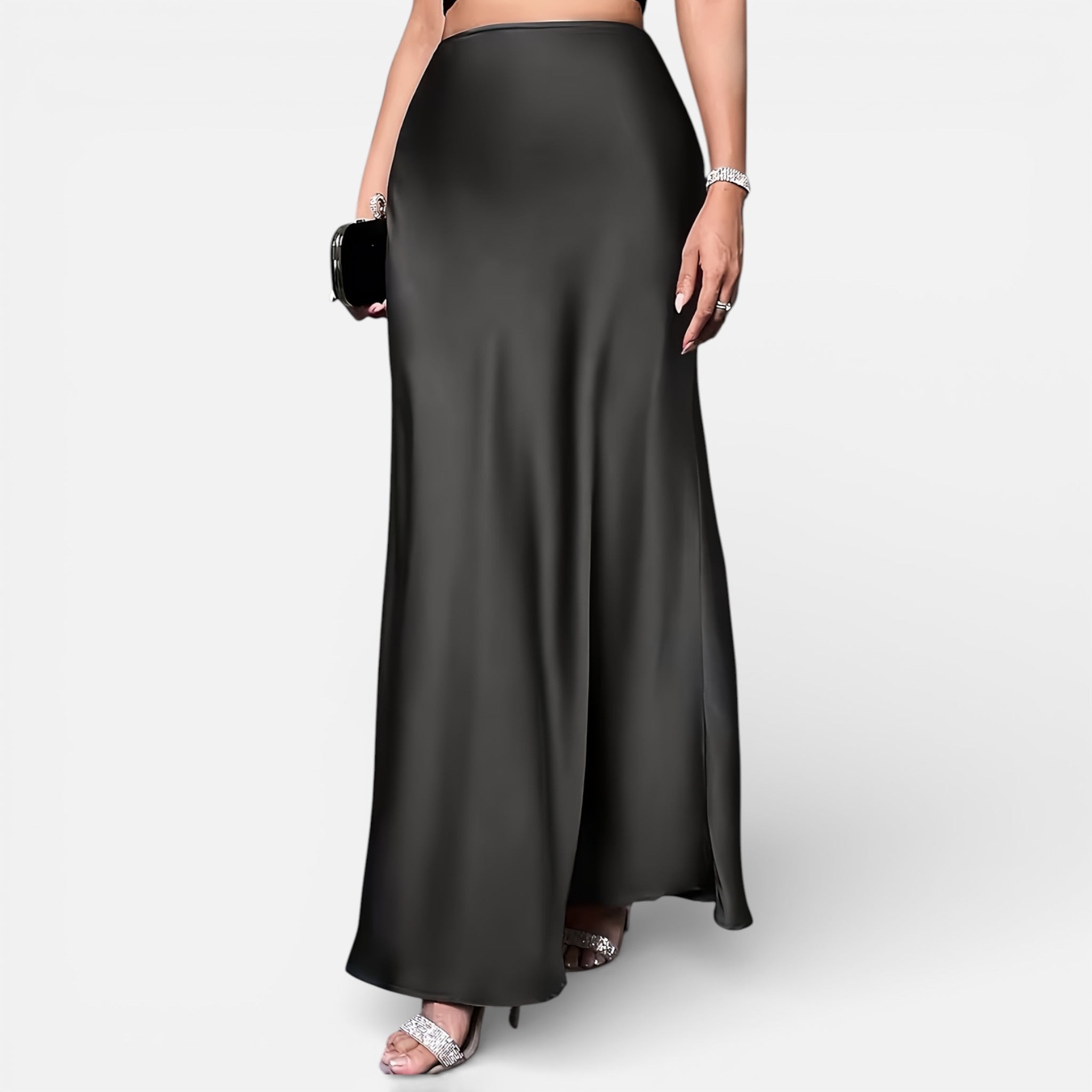 Amvanto | Women’s Elegant Long Satin Skirt