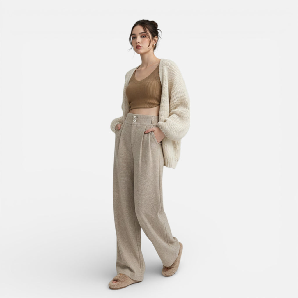 Amvanto | Women’s Elegant Wide-Leg Suit Trousers