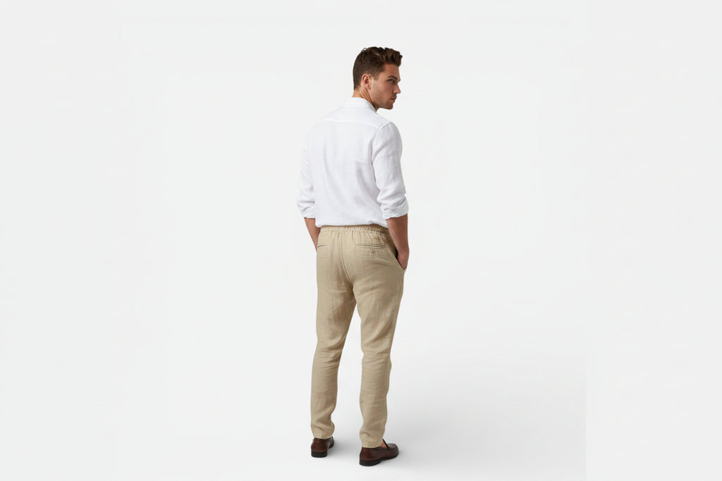Amvanto | Men’s Breathable Linen Blend Trousers