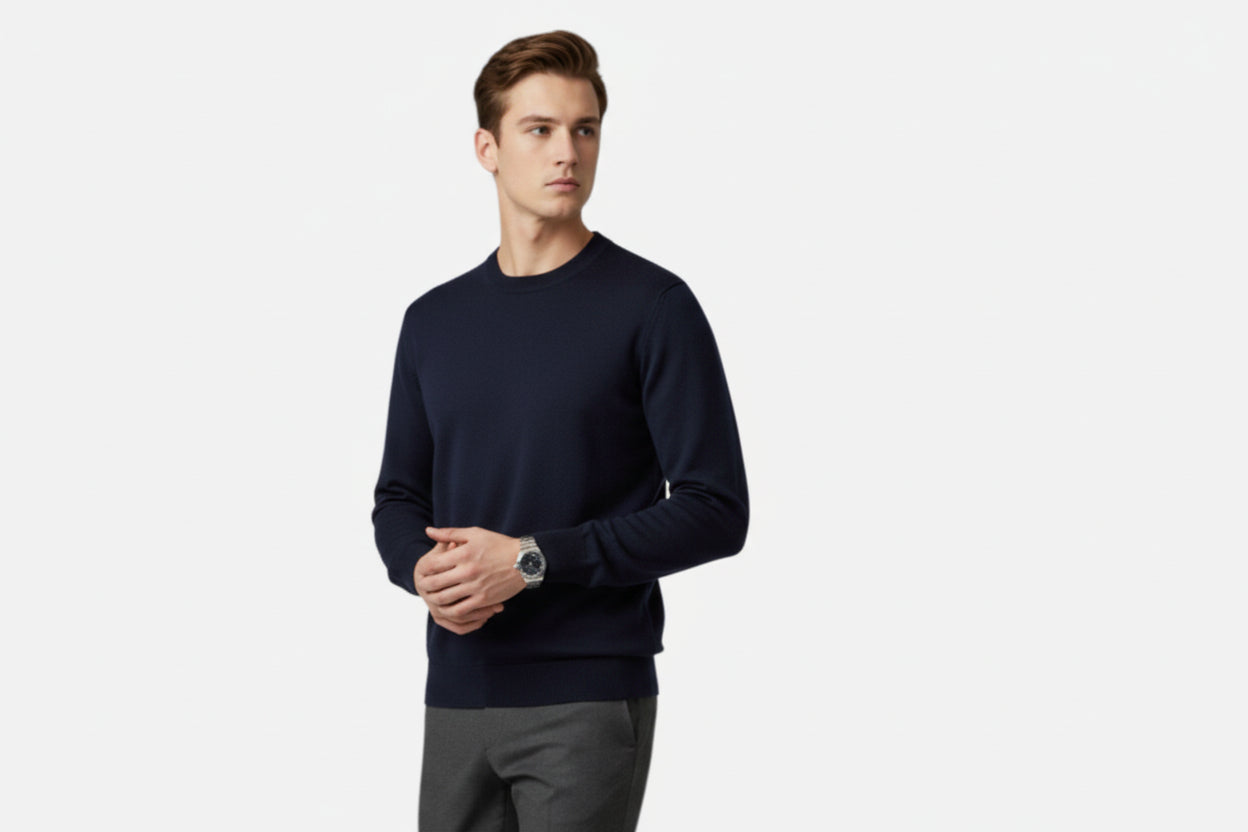 Amvanto | Men’s Tencel Round-Neck Knit Pullover