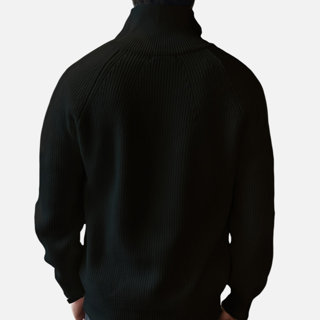 Amvanto | Men’s Raglan Zip-Up Knit Sweater