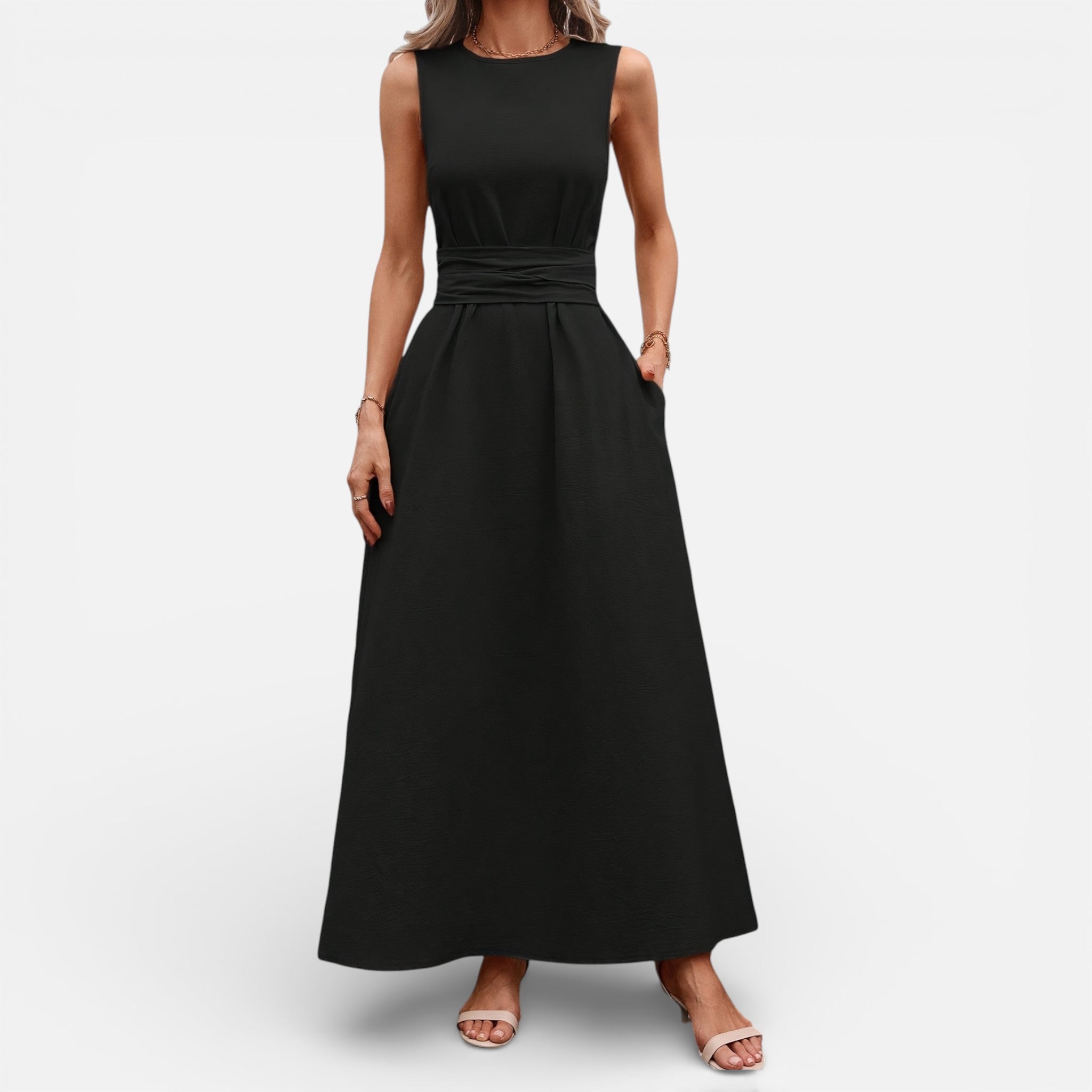 Amvanto | Women’s Elegant Sleeveless Midi Dress