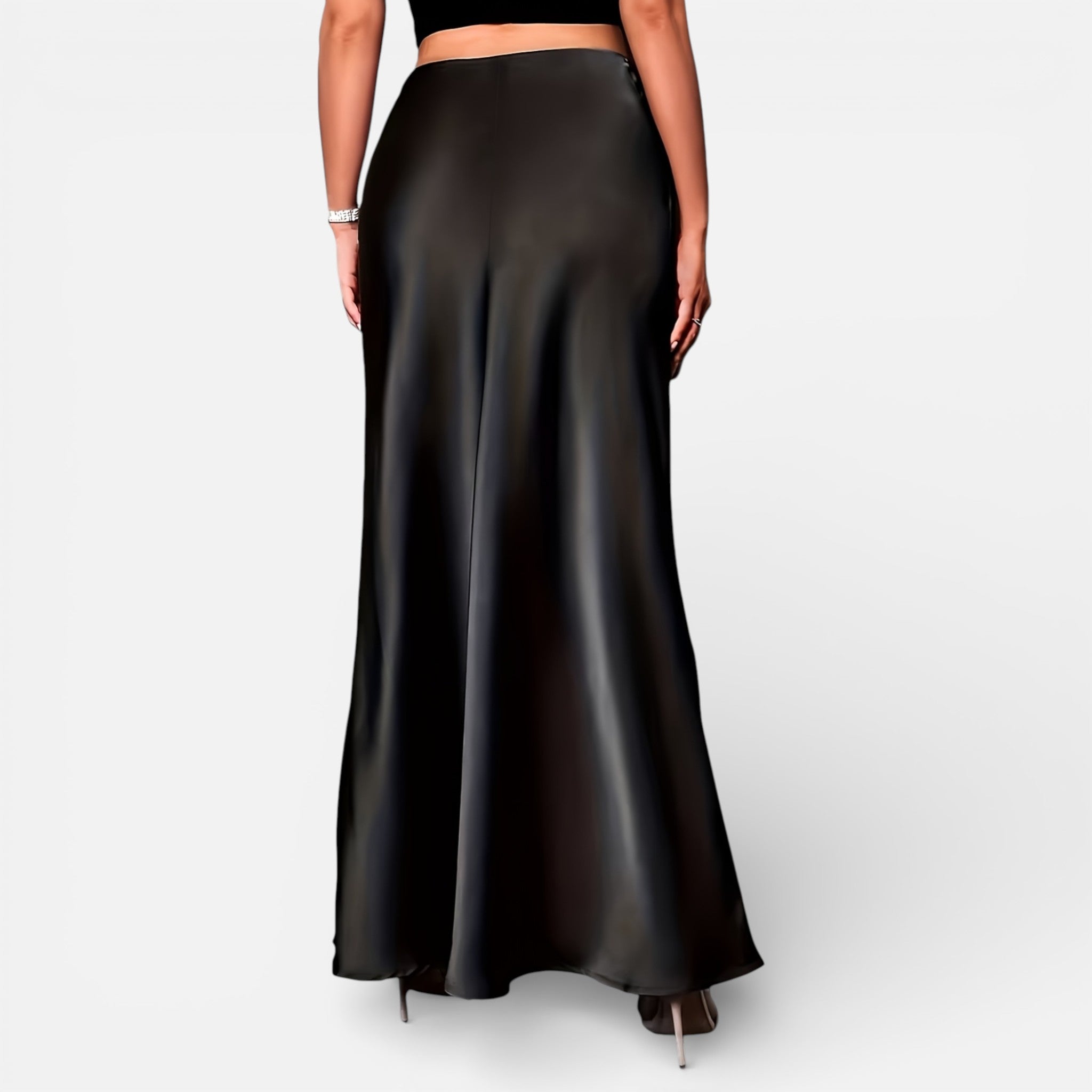 Amvanto | Women’s Elegant Long Satin Skirt
