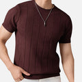 Amvanto | Men’s Slim-Fit Striped Knit T-Shirt
