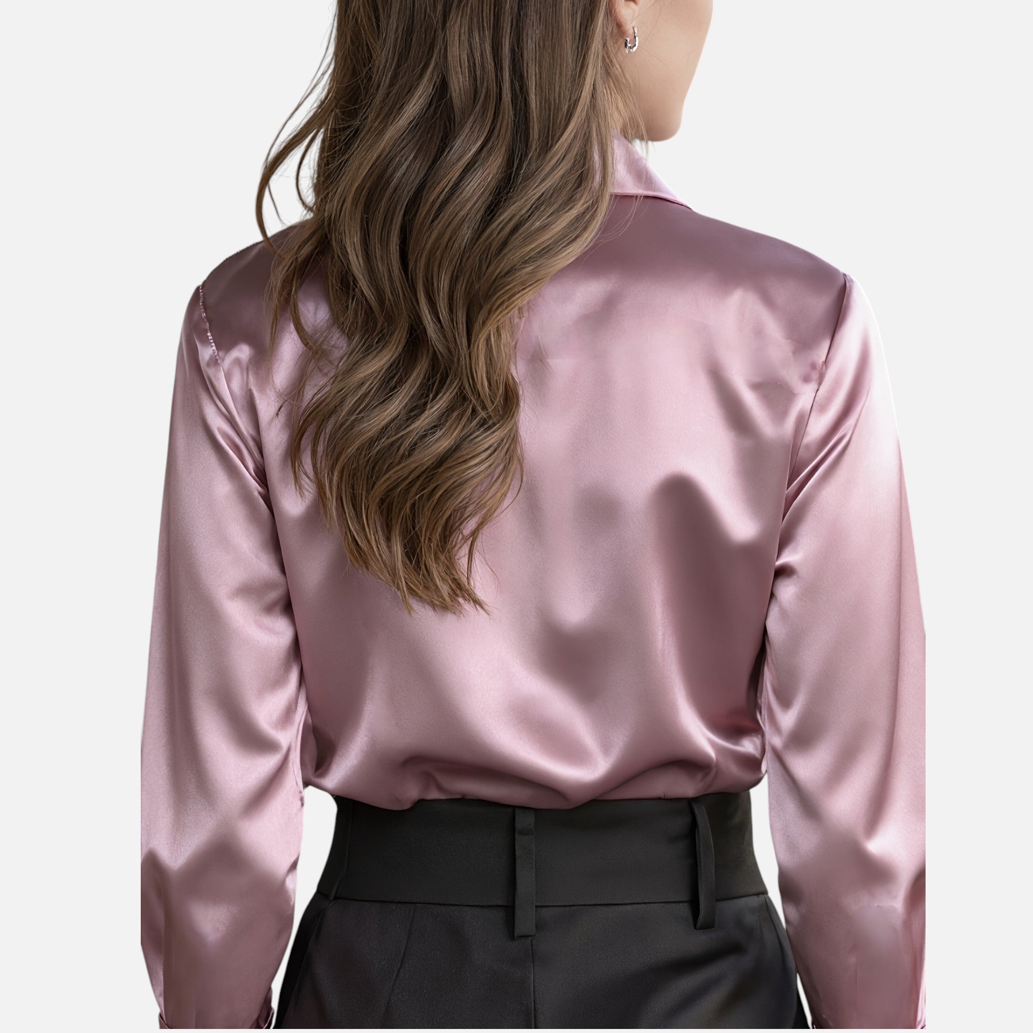 Amvanto | Women’s Elegant Satin Button Blouse