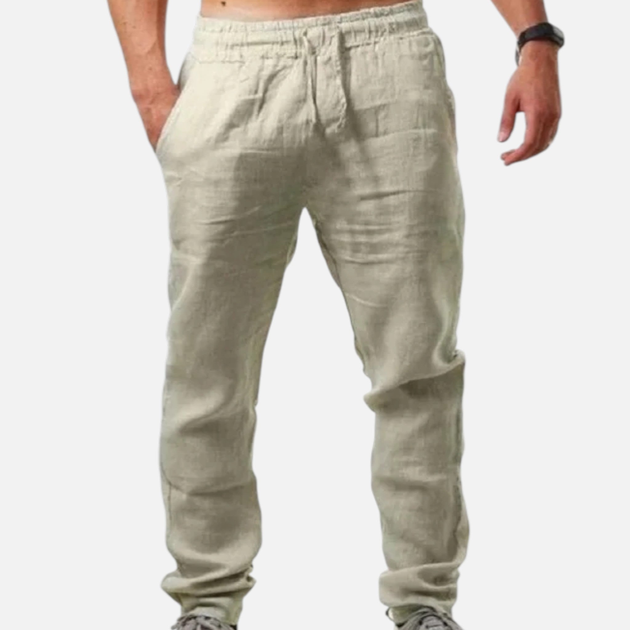 Amvanto | Men’s Breathable Linen Blend Trousers