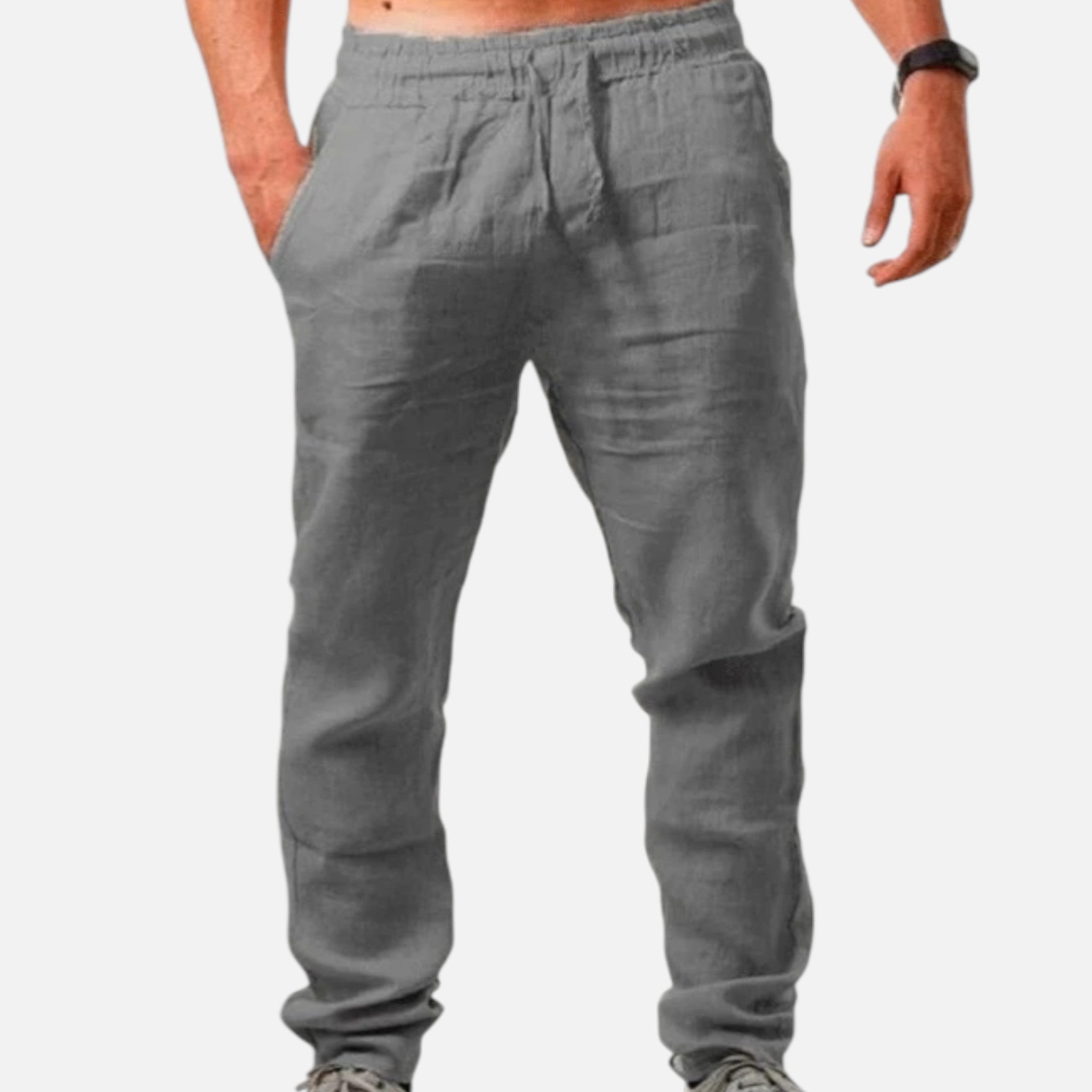 Amvanto | Men’s Breathable Linen Blend Trousers