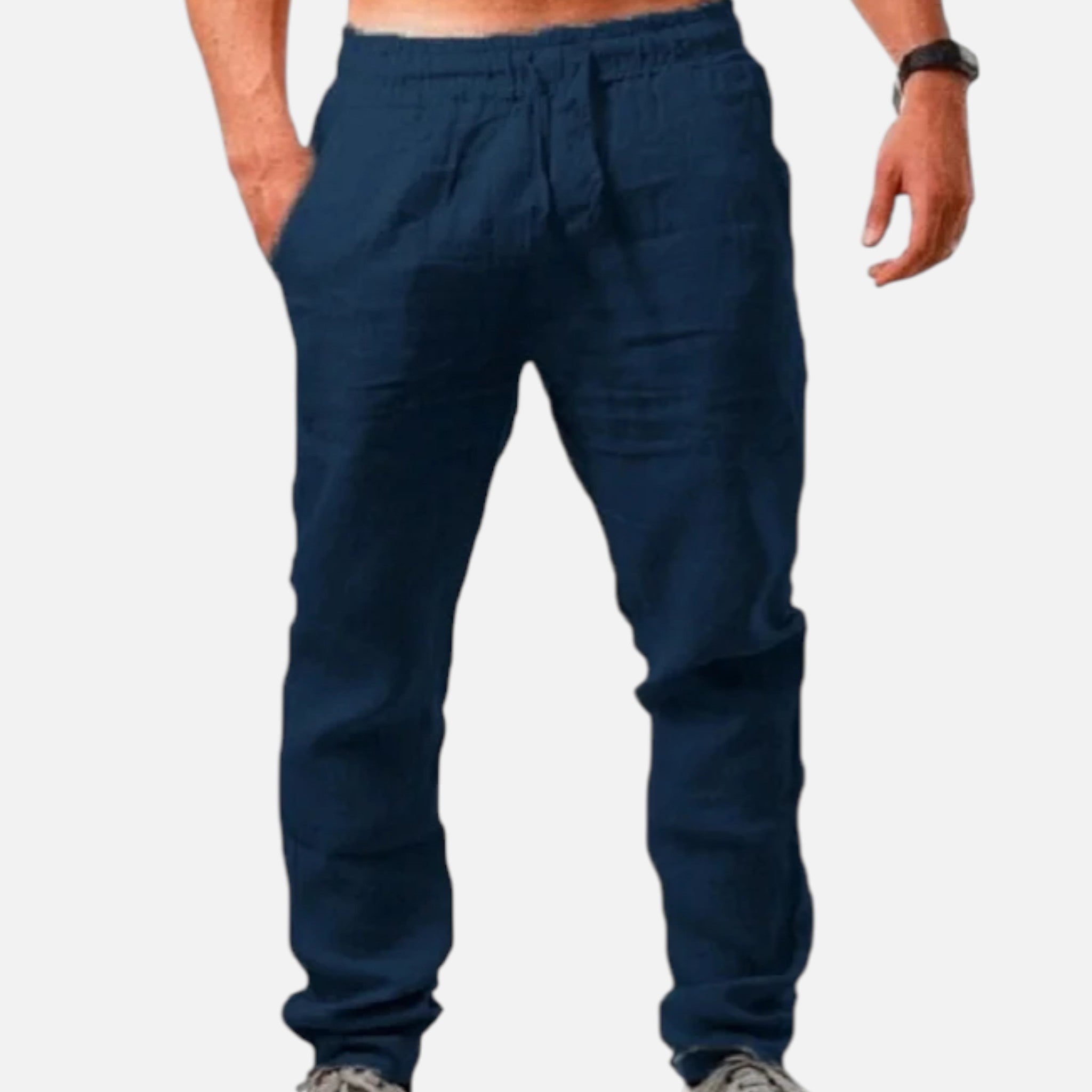 Amvanto | Men’s Breathable Linen Blend Trousers