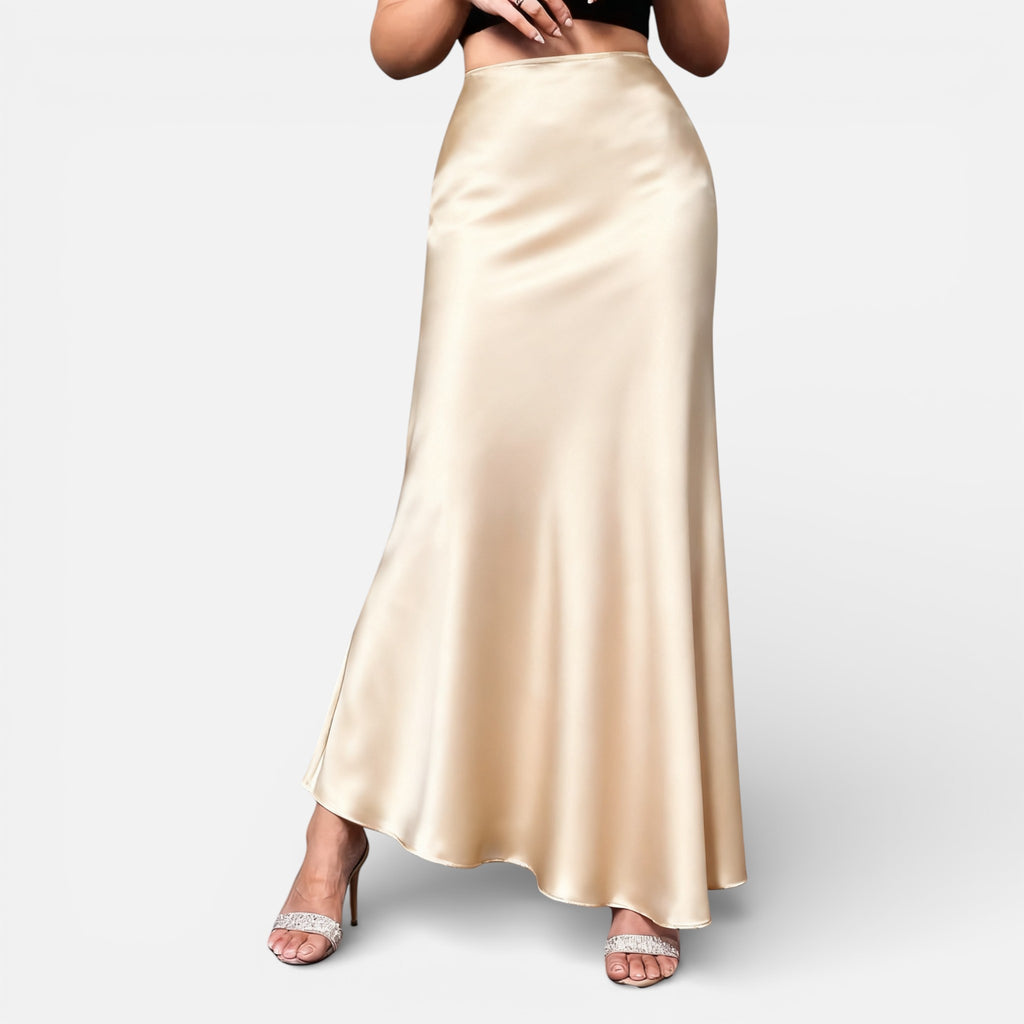 Amvanto | Women’s Elegant Long Satin Skirt