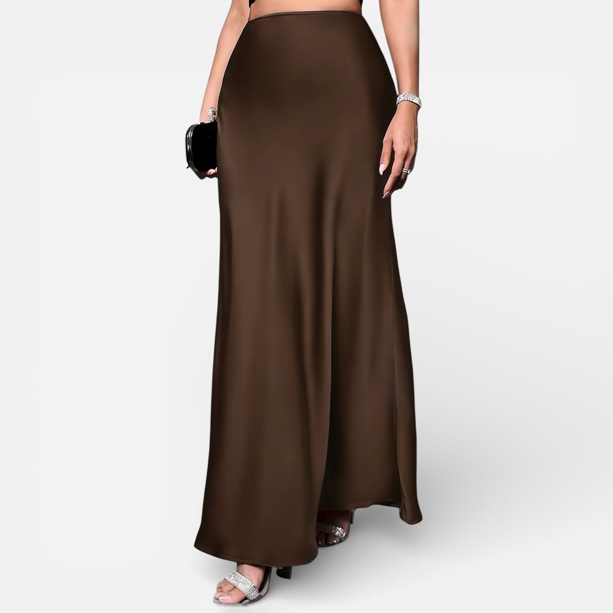 Amvanto | Women’s Elegant Long Satin Skirt