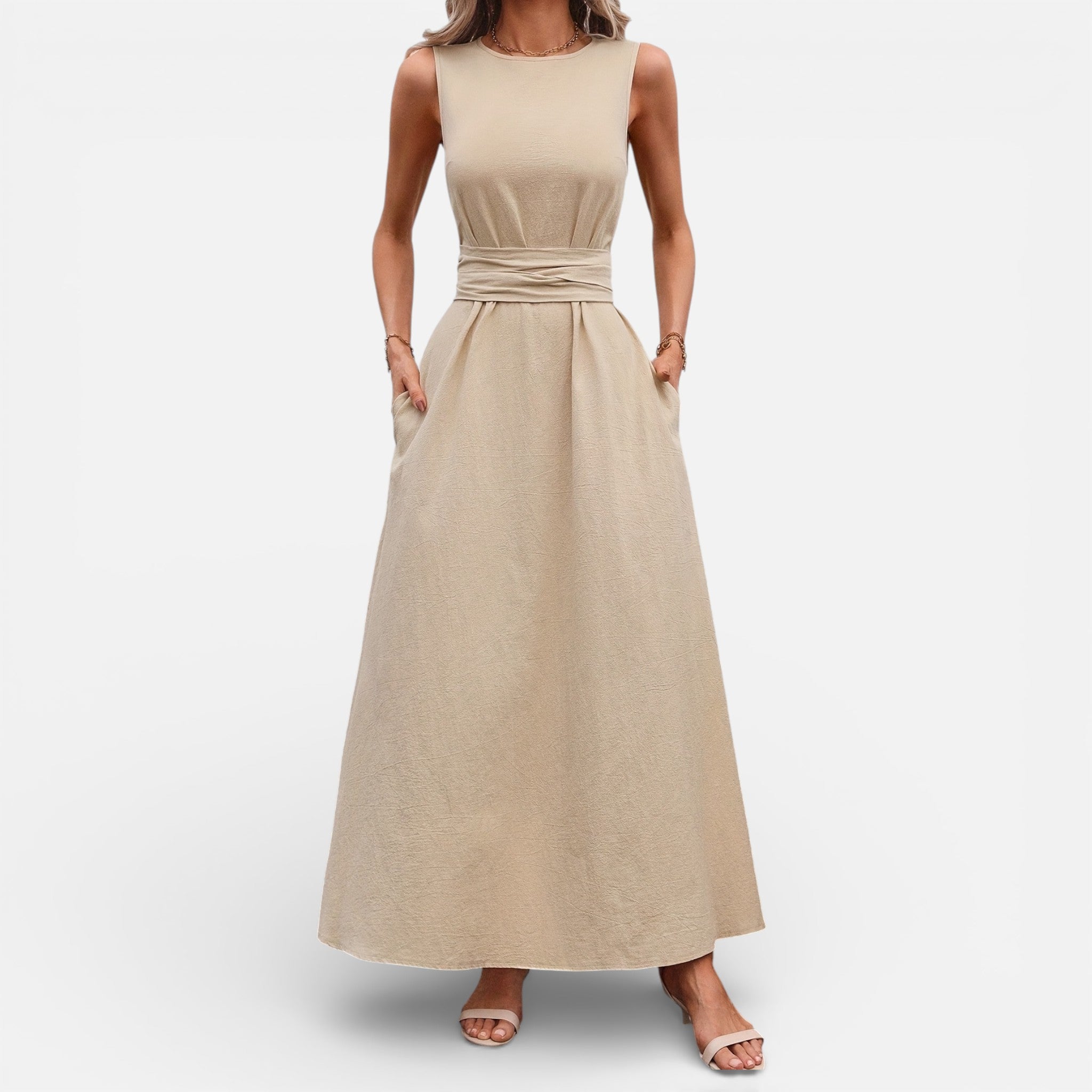 Amvanto | Women’s Elegant Sleeveless Midi Dress