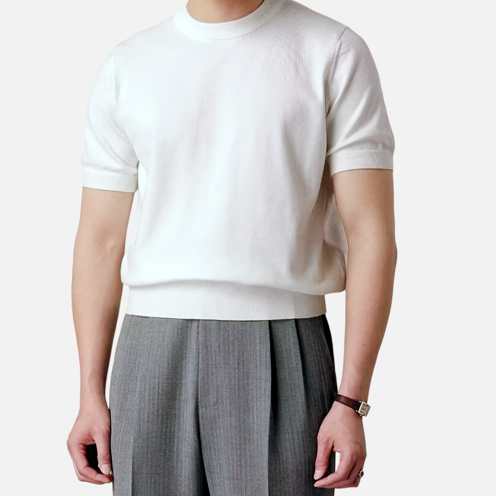 Amvanto | Men’s Lightweight Round-Neck Knit Tee